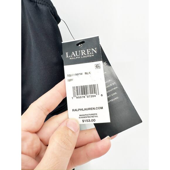 Lauren Ralph Lauren Black Plus Size Tummy Control One Piece Swimsuit 22W NWT - Picture 3 of 5